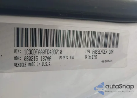 2015 Dodge Dart Se from USA, damaged, VIN 1C3CDFAA0FD433710